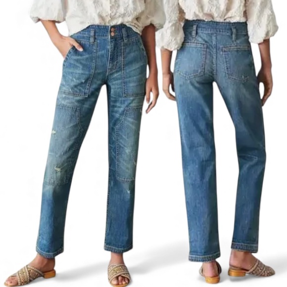 Pilcro The Wanderer Mid Rise Double Knee Jeans Size 26 - Picture 1 of 8